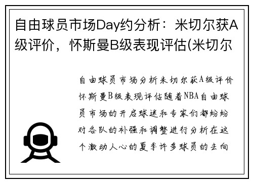 自由球员市场Day约分析：米切尔获A级评价，怀斯曼B级表现评估(米切尔和内斯)